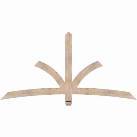 Ekena Millwork Davenport Smooth Timber Gable Bracket, Douglas Fir, 72"W x 36"H x 1 1/2"D x 3 1/2"F, 12/12 Pitch GBW072X36X0204DAV00SDF